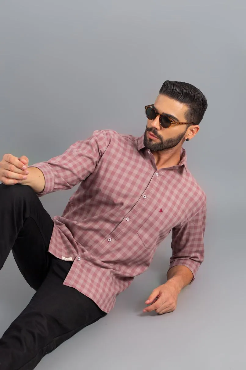 Salmon Pink Checks - Full-Stain Proof