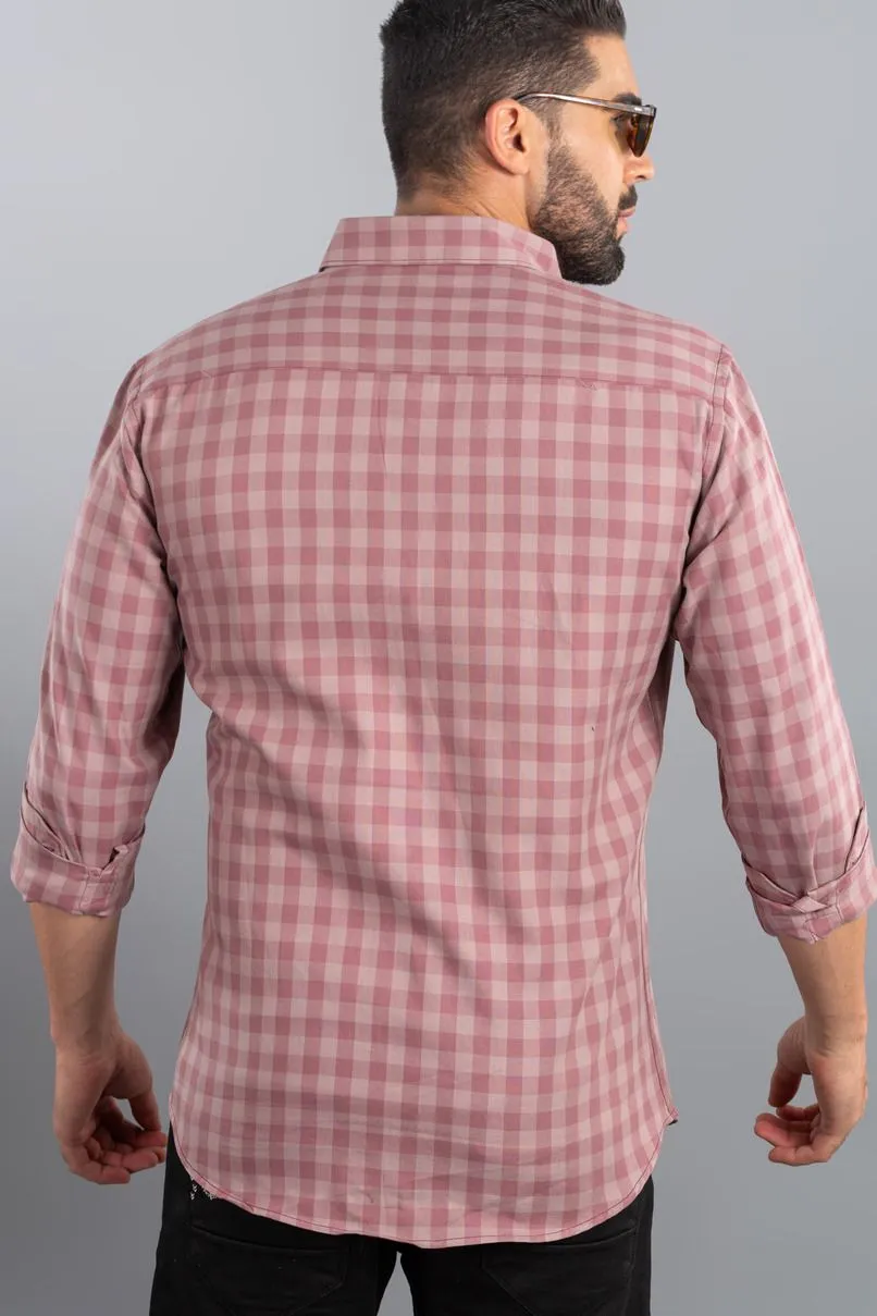 Salmon Pink Checks - Full-Stain Proof