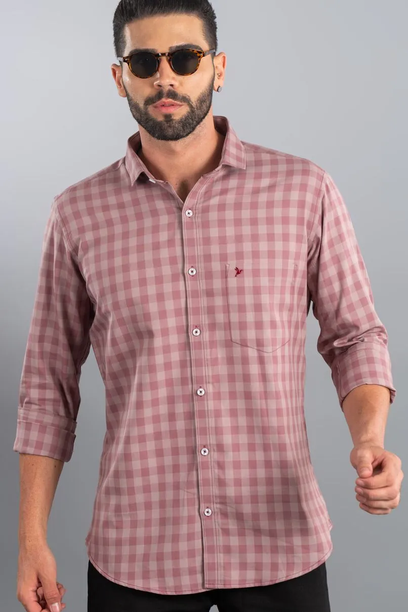Salmon Pink Checks - Full-Stain Proof