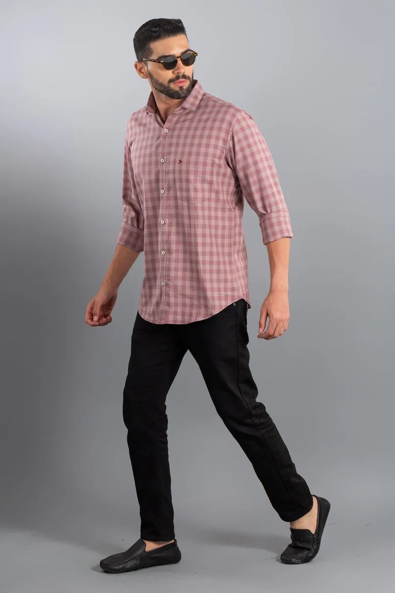 Salmon Pink Checks - Full-Stain Proof