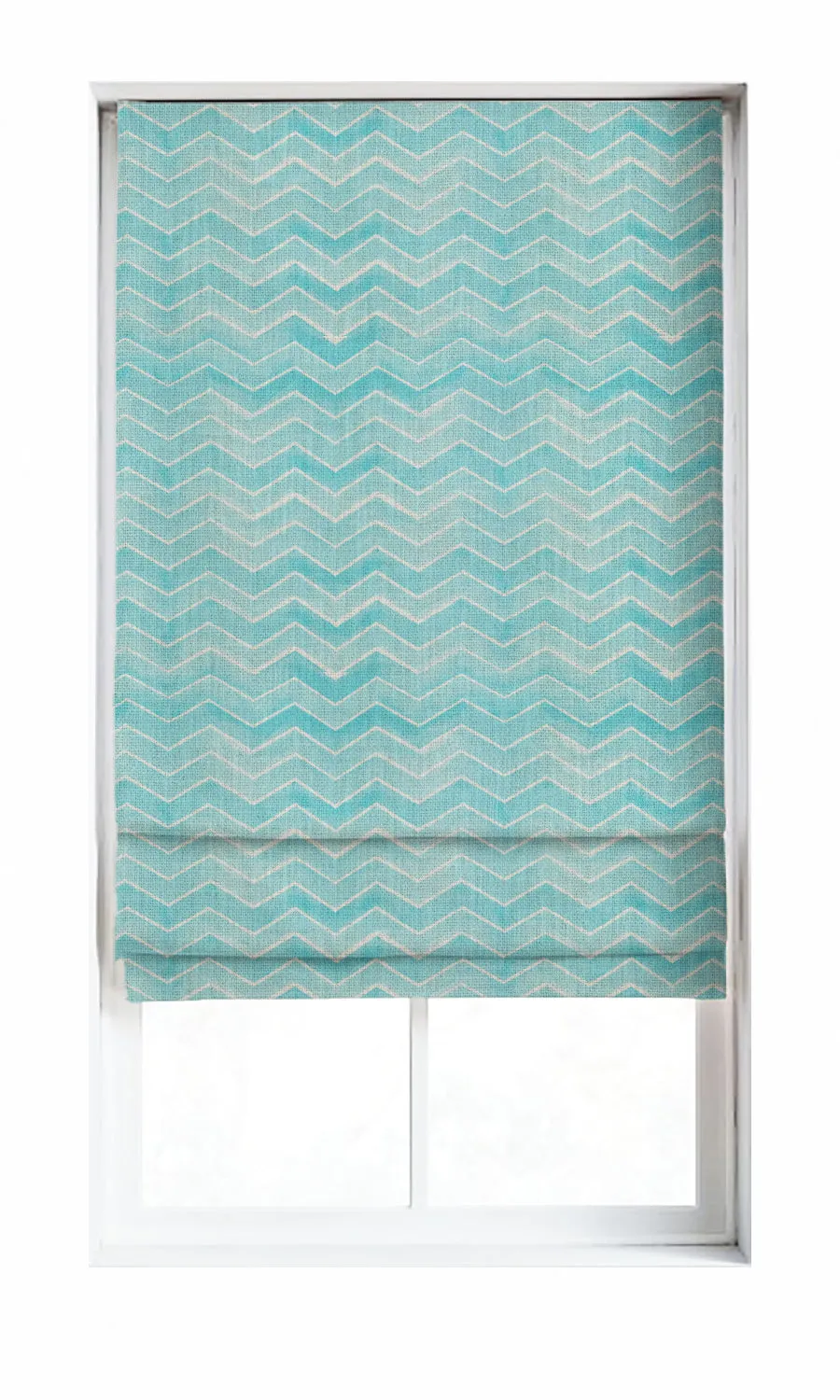 'Saxony' Chevron Print Shades (Eggshell White/ Blue)