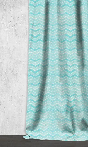'Saxony' Chevron Print Shades (Eggshell White/ Blue)