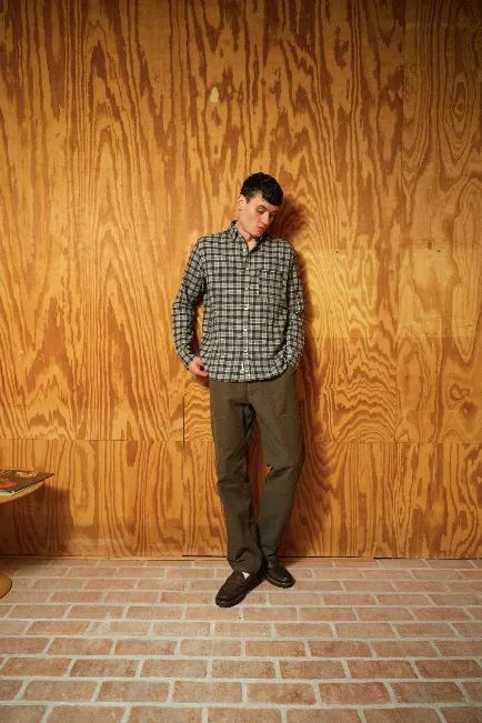 seersucker shirt - hornet - brown checks
