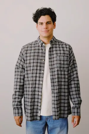 seersucker shirt - hornet - brown checks