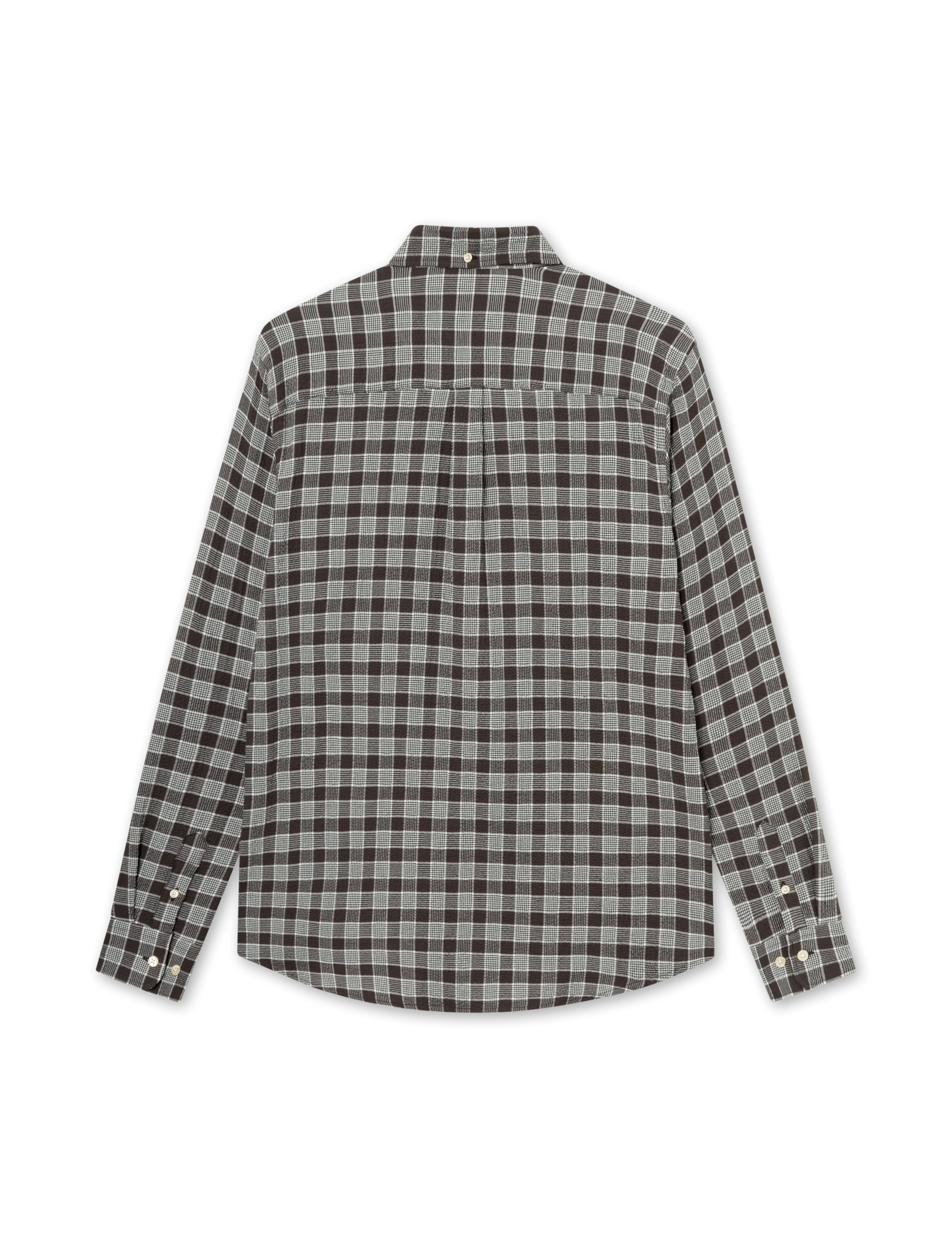 seersucker shirt - hornet - brown checks