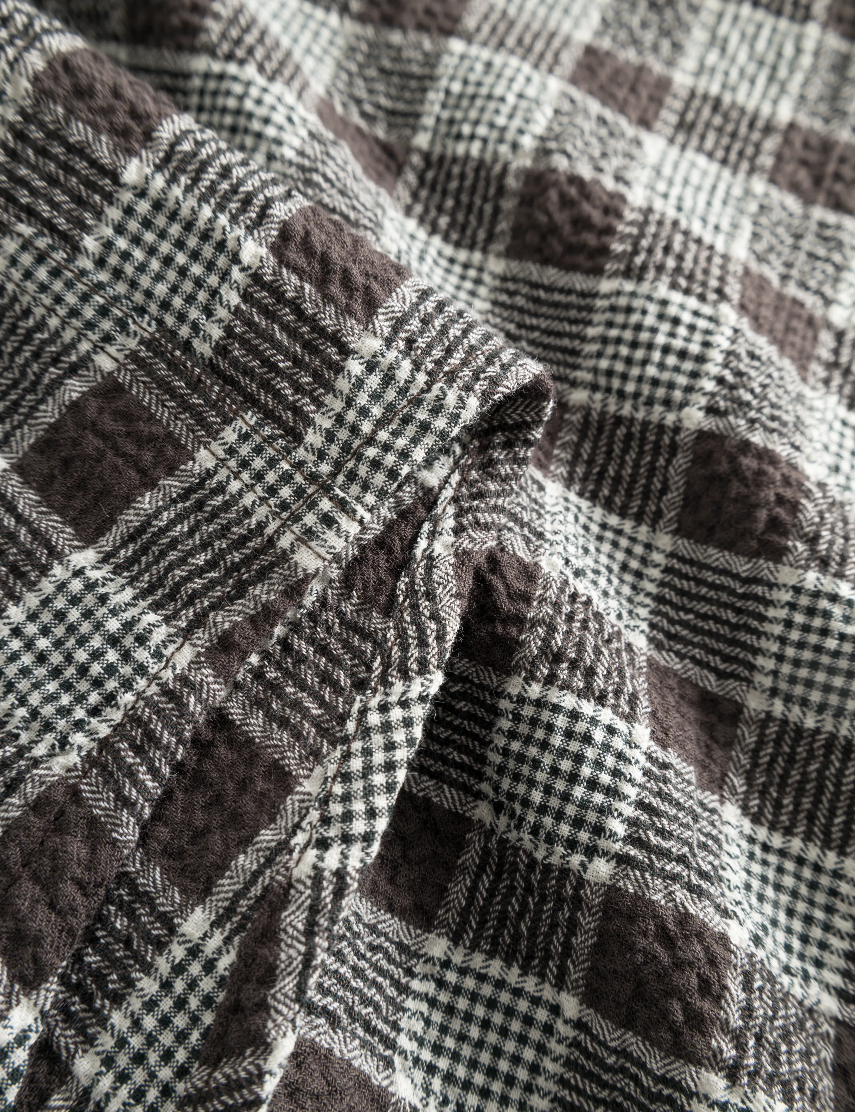 seersucker shirt - hornet - brown checks