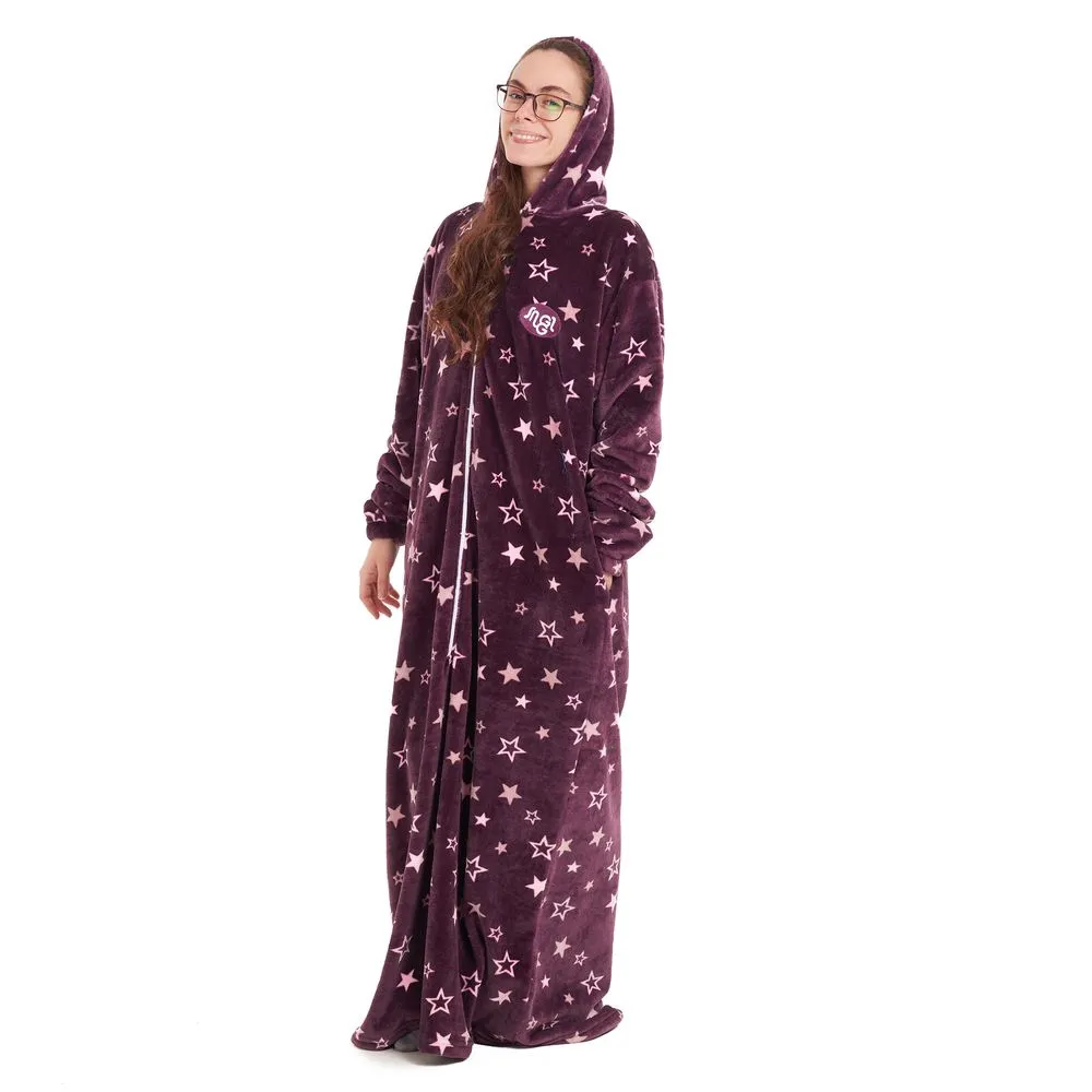 Snuggs Wearable Blanket Monk Purple stars
