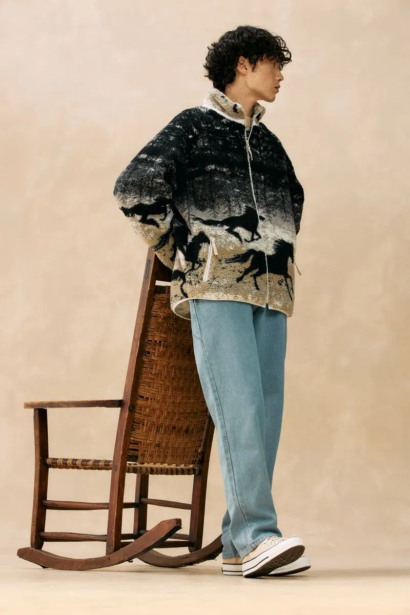 Stallion Print Unisex Terry Fleece Jacket 2.0