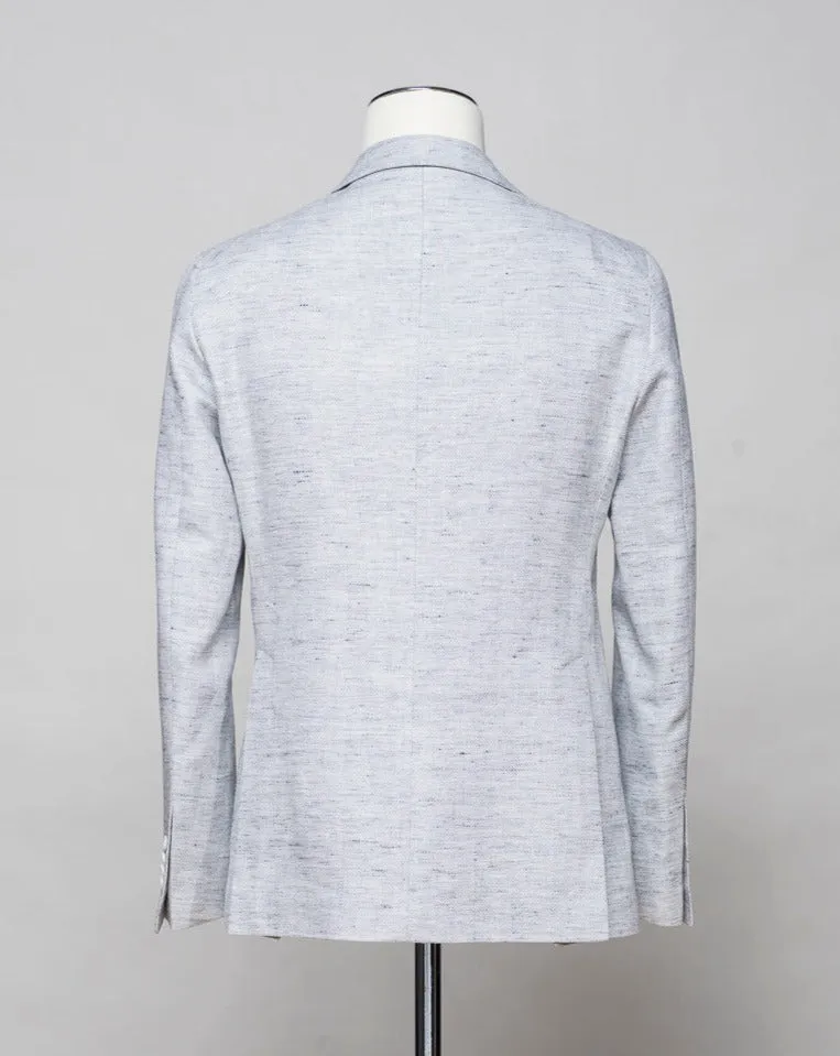 Tagliatore Linen & Cotton Herringbone Jacket / Light Grey