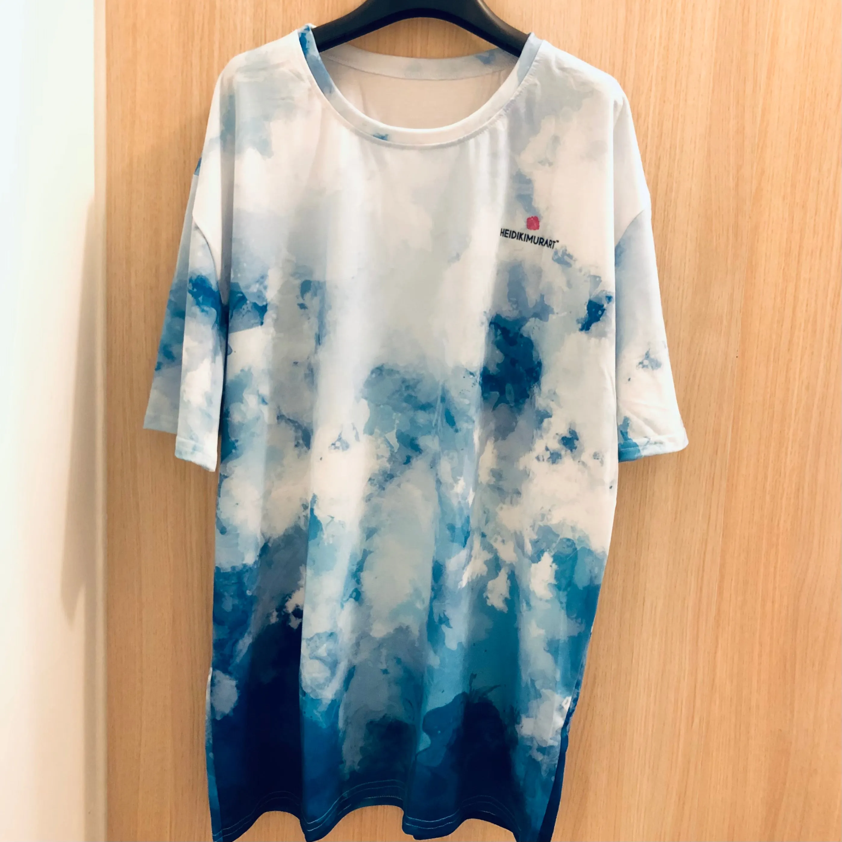 Tie Dye Blue Men's T-shirt, Abstract Sky Blue Luxury Tee For Me-Made in USA/EU/MX (US Size: XS-2XL)