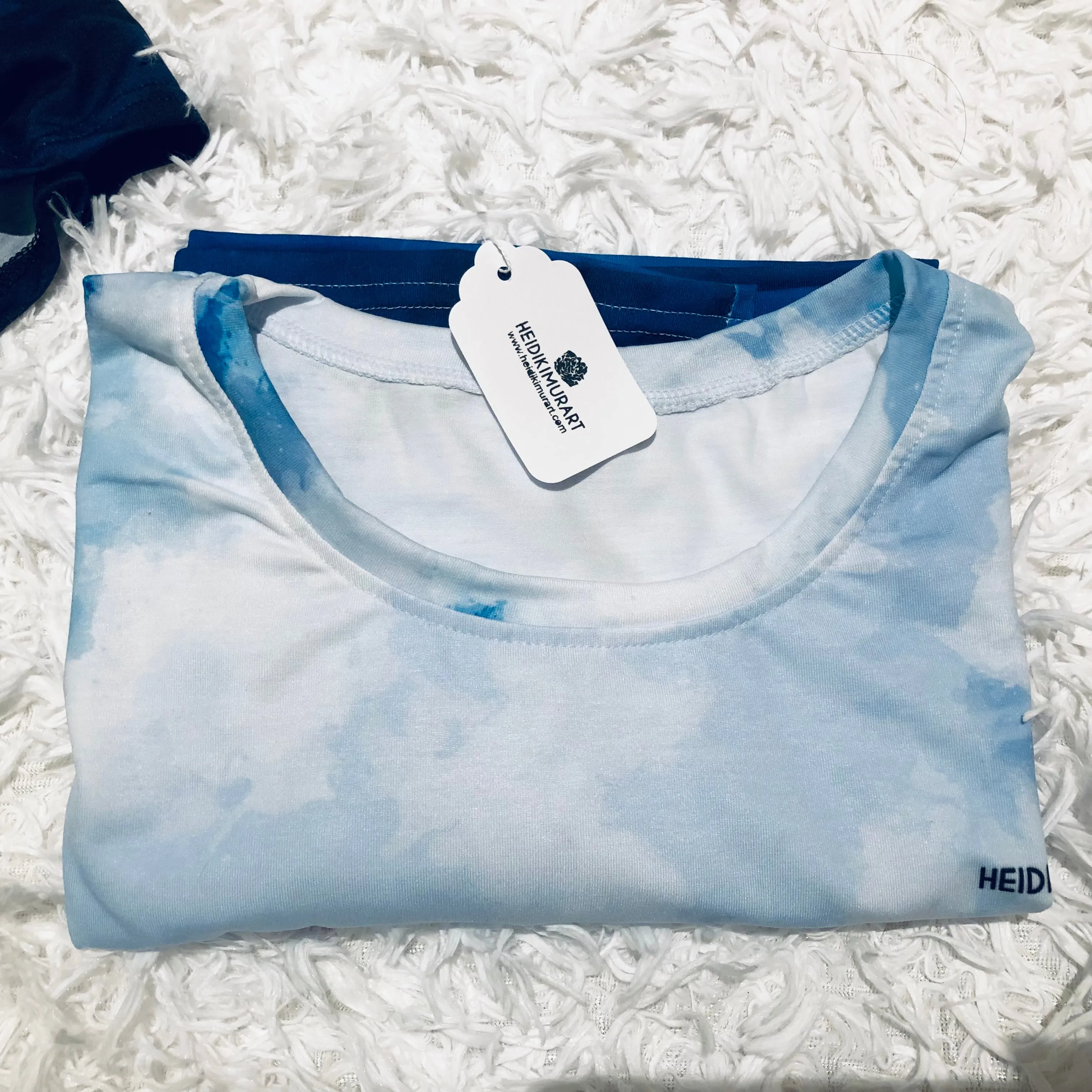 Tie Dye Blue Men's T-shirt, Abstract Sky Blue Luxury Tee For Me-Made in USA/EU/MX (US Size: XS-2XL)
