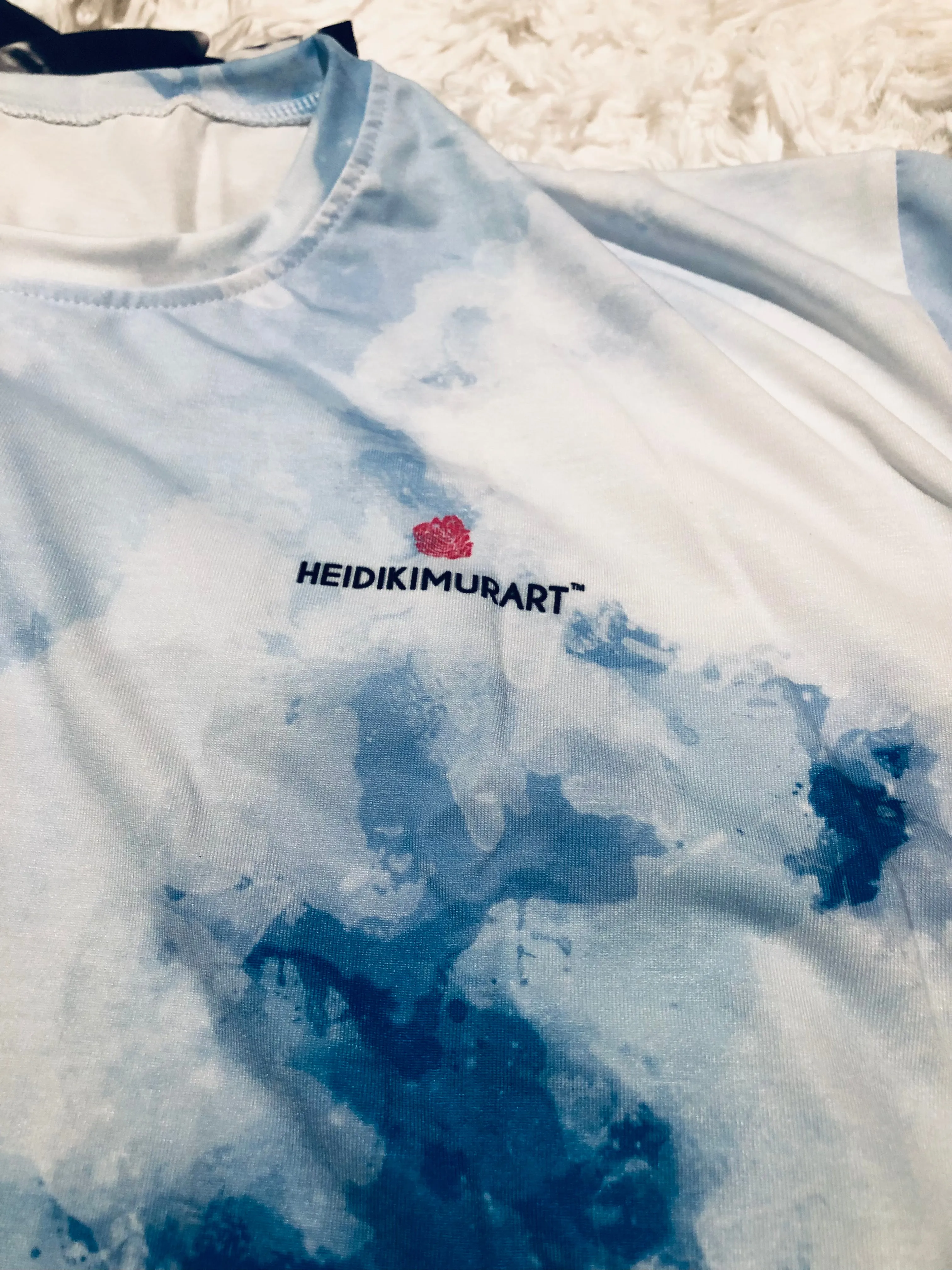 Tie Dye Blue Men's T-shirt, Abstract Sky Blue Luxury Tee For Me-Made in USA/EU/MX (US Size: XS-2XL)