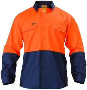 Two Tone Hi Vis Cool Lightweight Drill Shirt Long Sleeve - BS6895