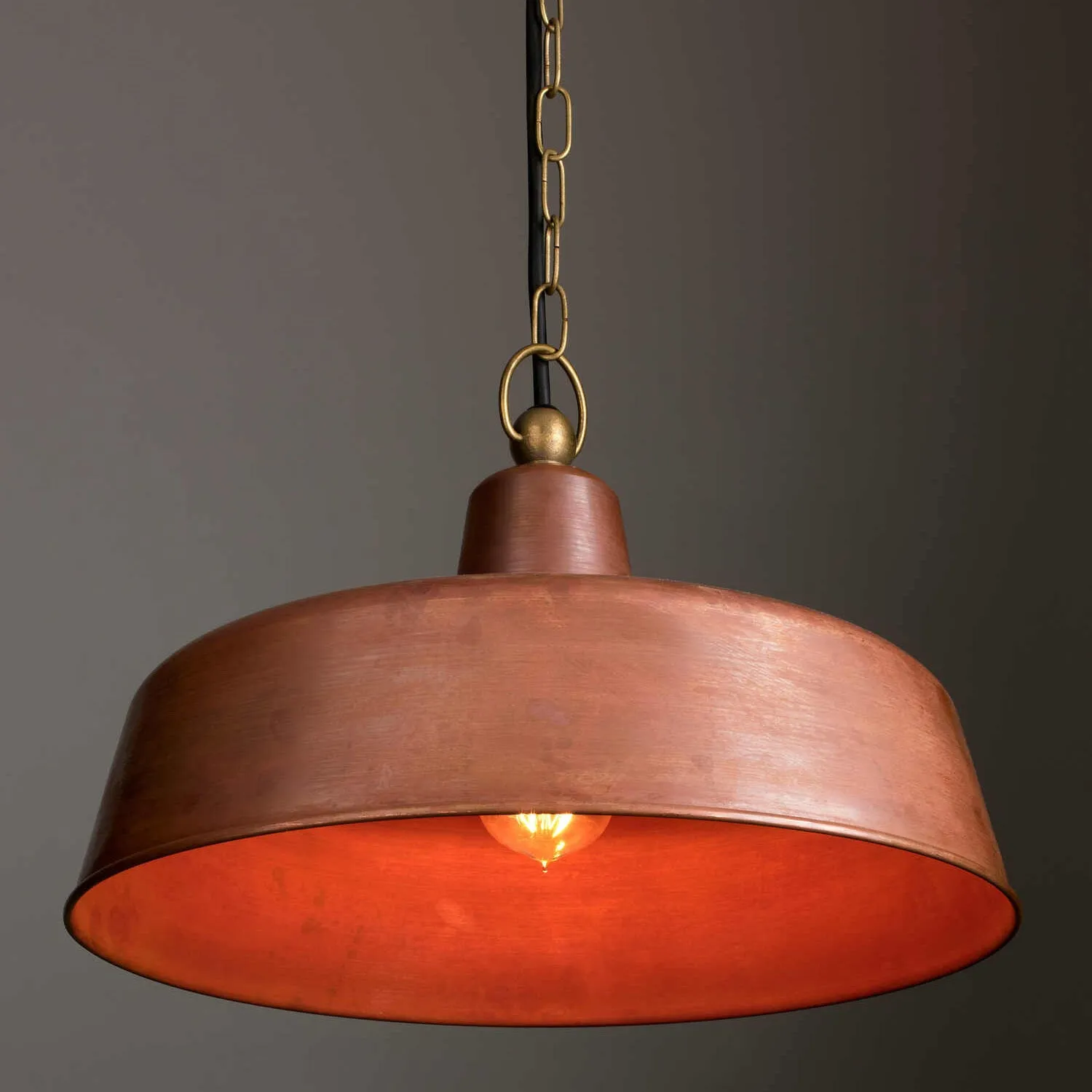 Vintage Aged Copper & Brass Pendant