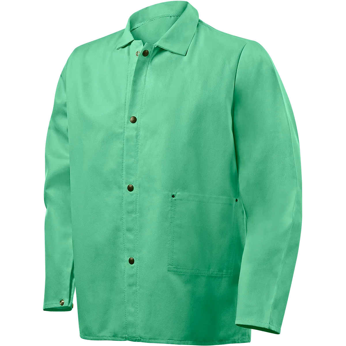 Weldlite Plus™ Hybrid 9 oz Flame Resistant Cotton With Leather Sleeves Jacket, 30" Green/Gray, 4X-Large