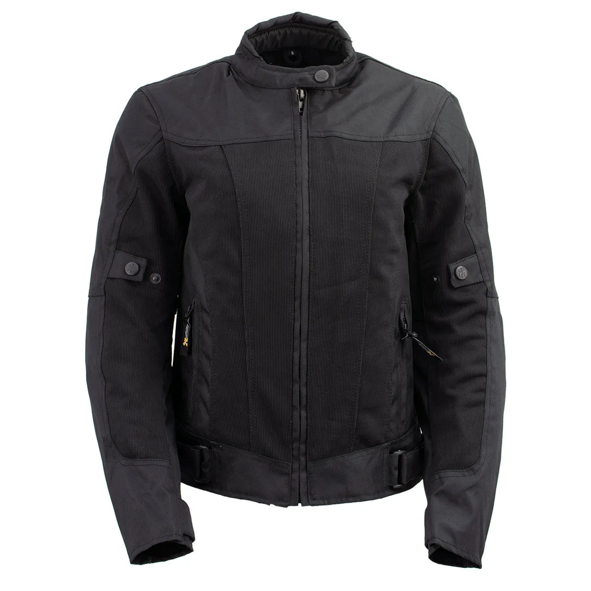 Xelement Women's Shade Black Textile and Mesh Scooter Motorcycle Biker Jacket with X-Armor XS22012